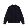 MATCHA STORY Vintage Lapel Half-cardigan Sweater