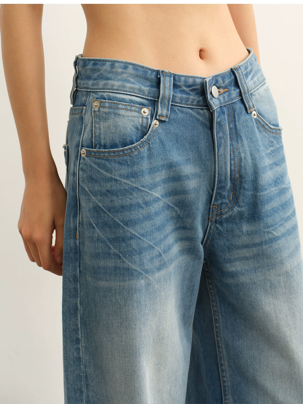 LINY LIBERTY Vintage Heavy Work Old Wide Leg Jeans