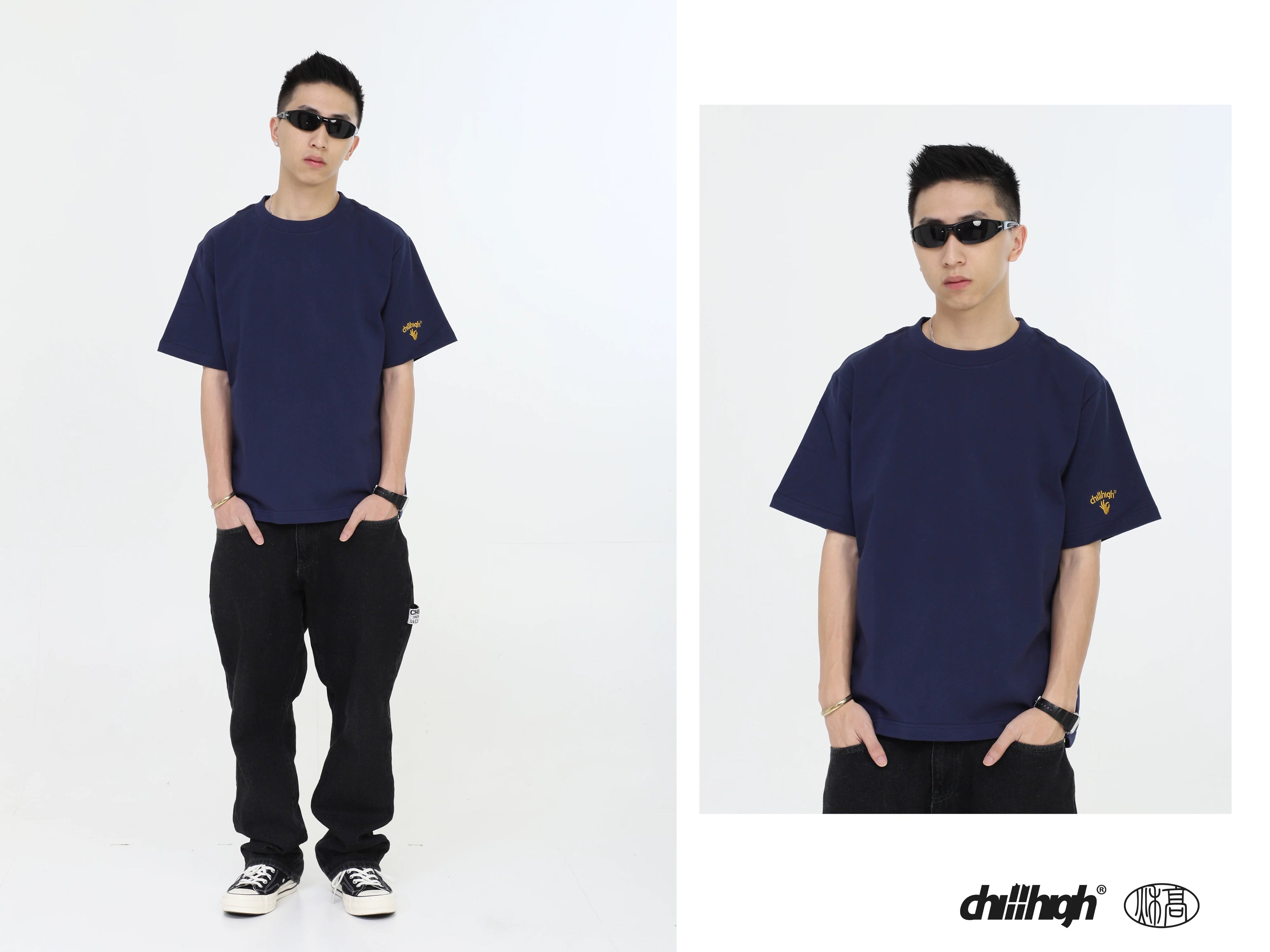 ChillHigh Crew Neck Solid Color Loose Tee