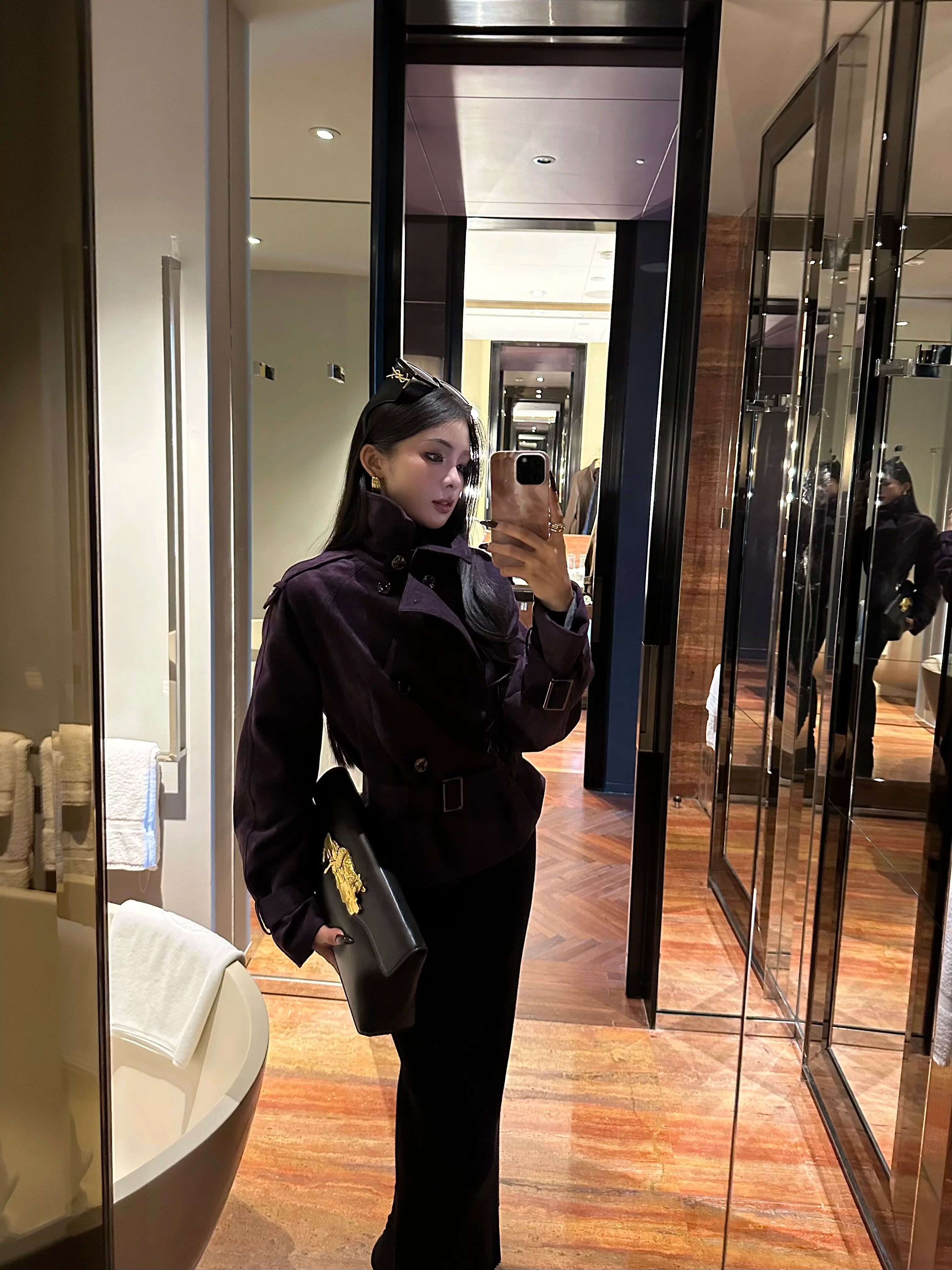 CHUYUQI Suede Thickened and Velvet Stand-up Collar Short Jacket