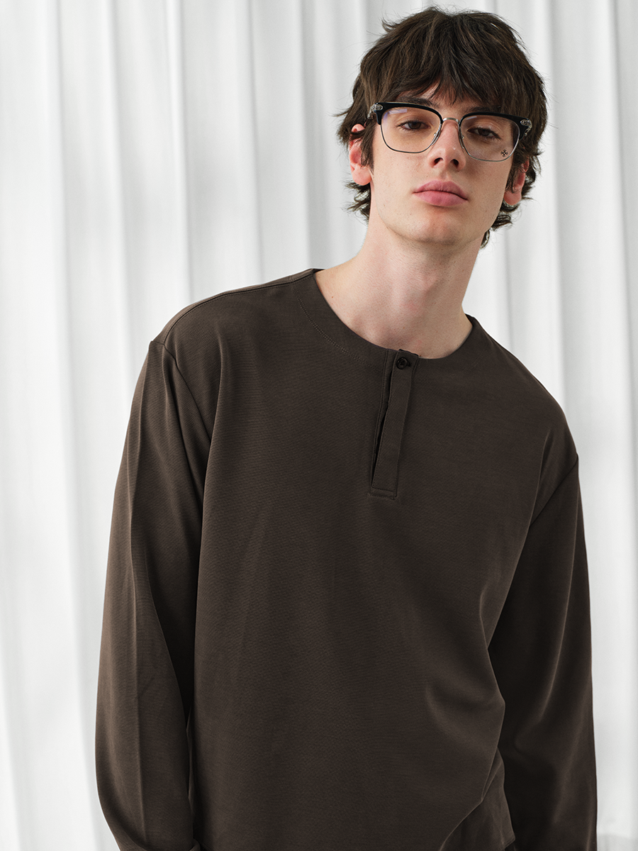 VLABMADE One-button Henry Collar Long Sleeve