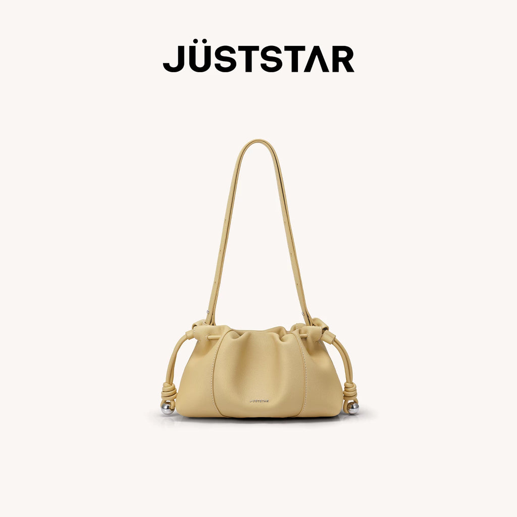 JUST STAR Pleated Shoulder Messenger Bag