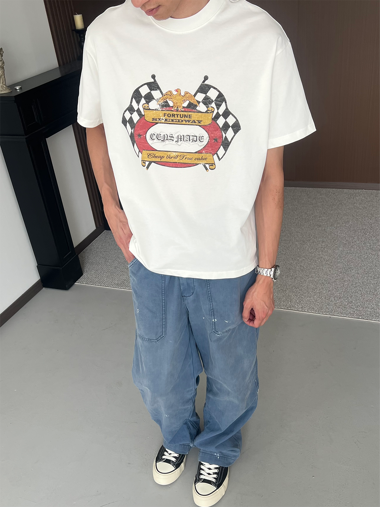 CENSMADE Racing Car Old Printed Tee