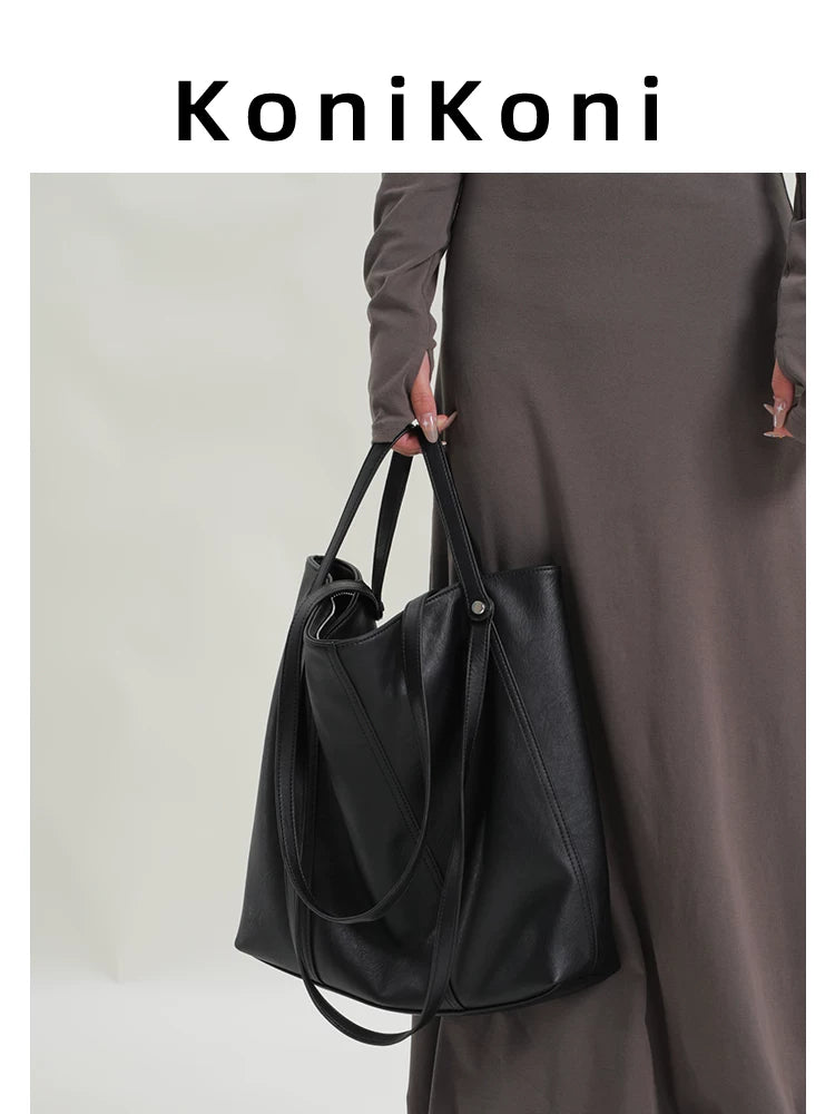 KoniKoni Premium Textured Large Capacity Shoulder Bag