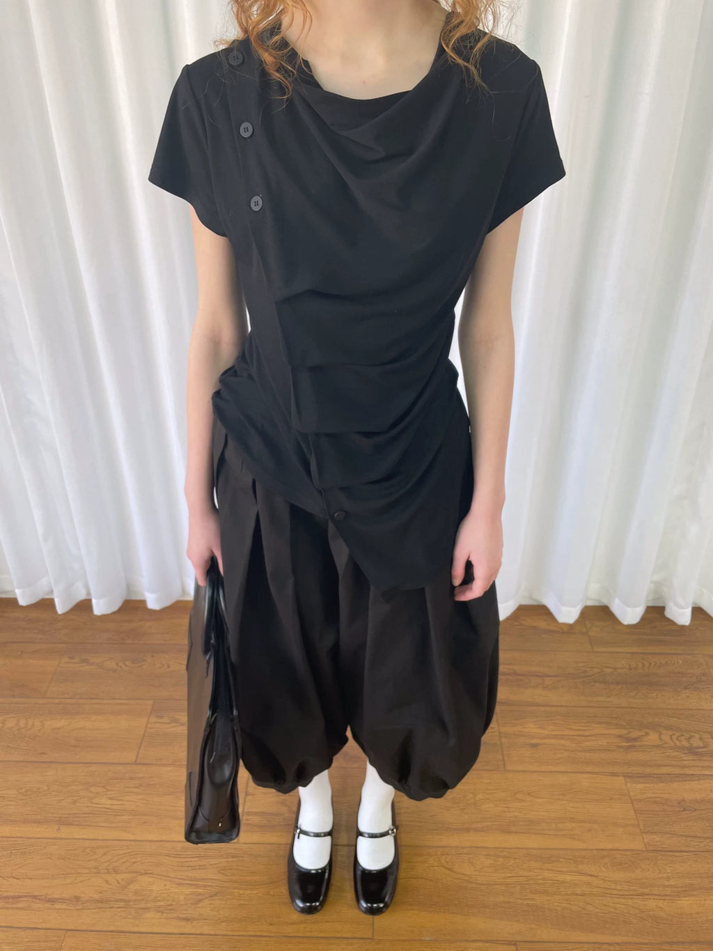 Loosesmell Chest Folds Thin Irregular Tee