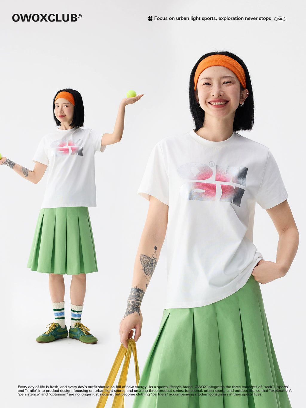OWOX Letter Logo Smudge Casual Short Tee