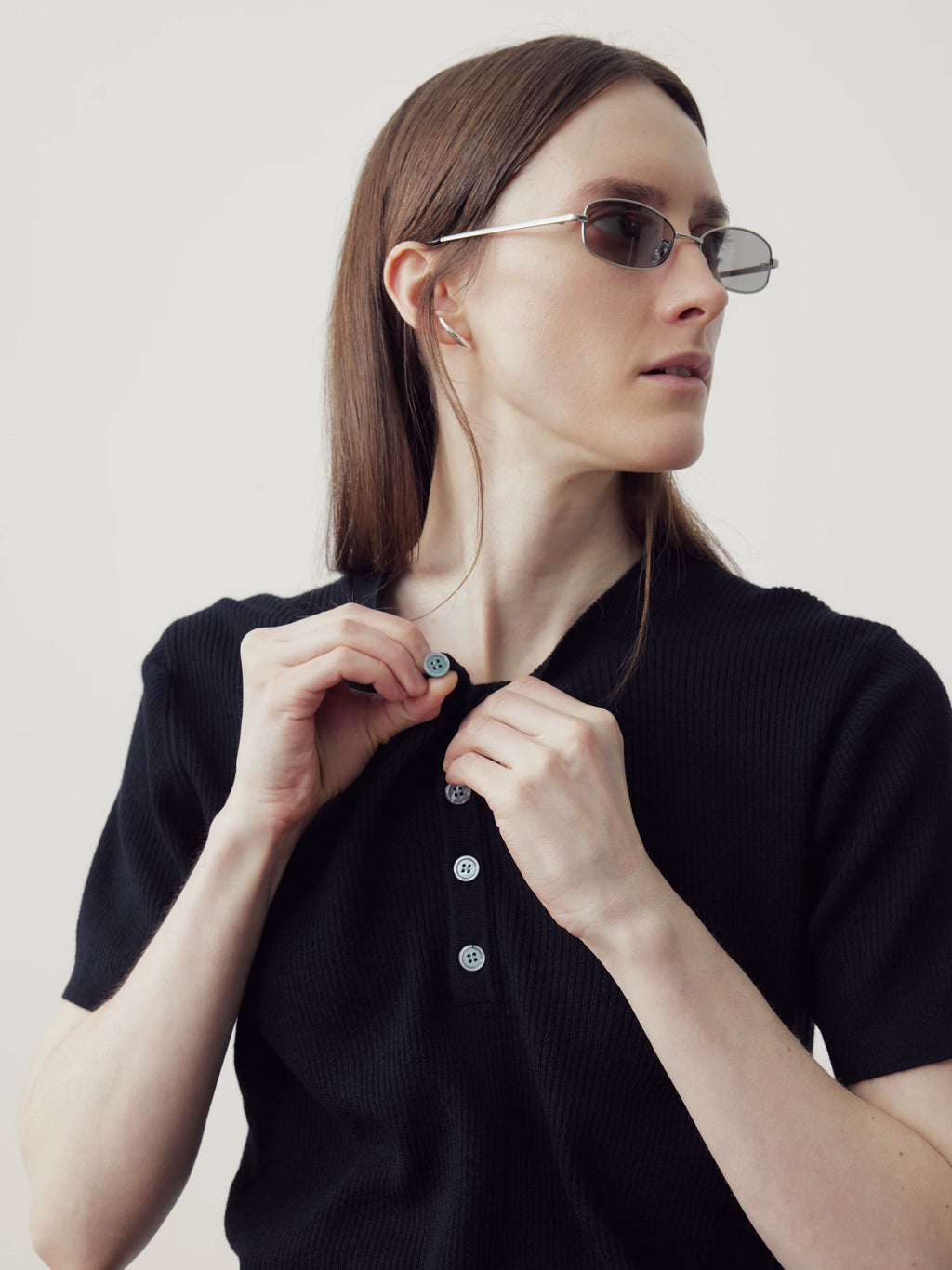COLN Henry Collar Versatile Knitted Tee