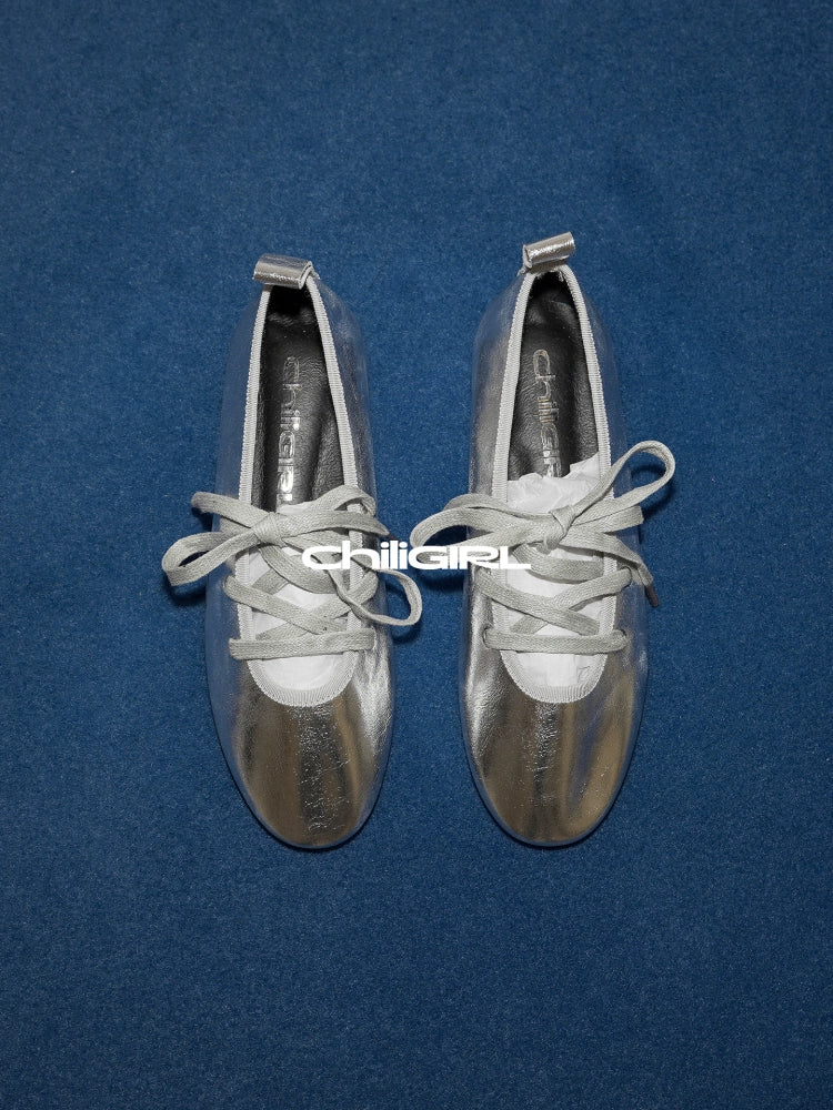 CHILIGIRL Shallow Lace-up Flats