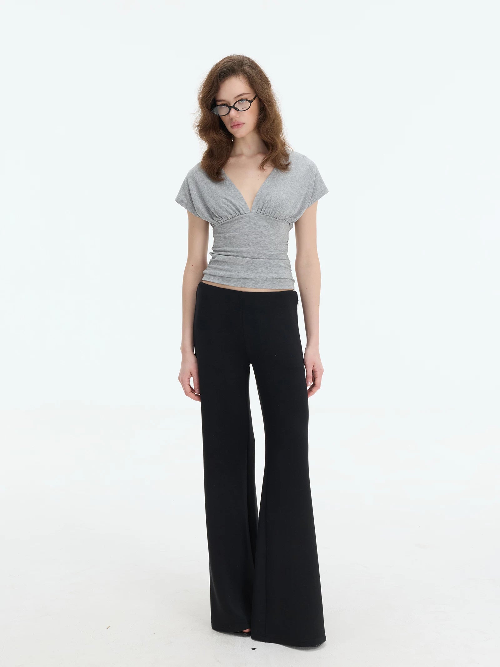 Veryrareme Low Waist Drape Wide Legs Thin Versatile Suit