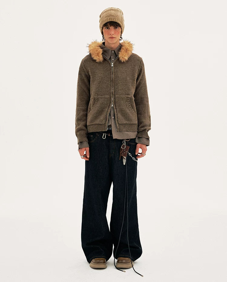 MADWITCH Vintage Hooded Knitwear Jacket