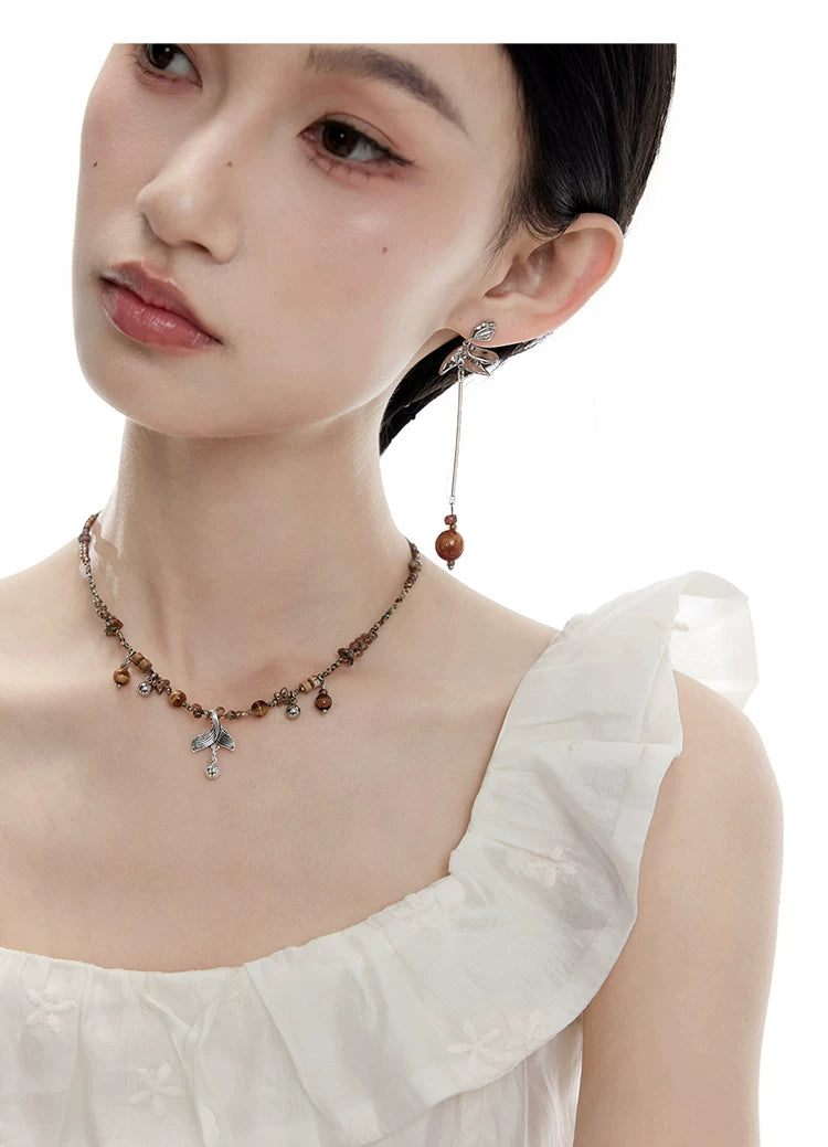 NO SOLUTION Light Luxury Temperament Medium and Long Earrings