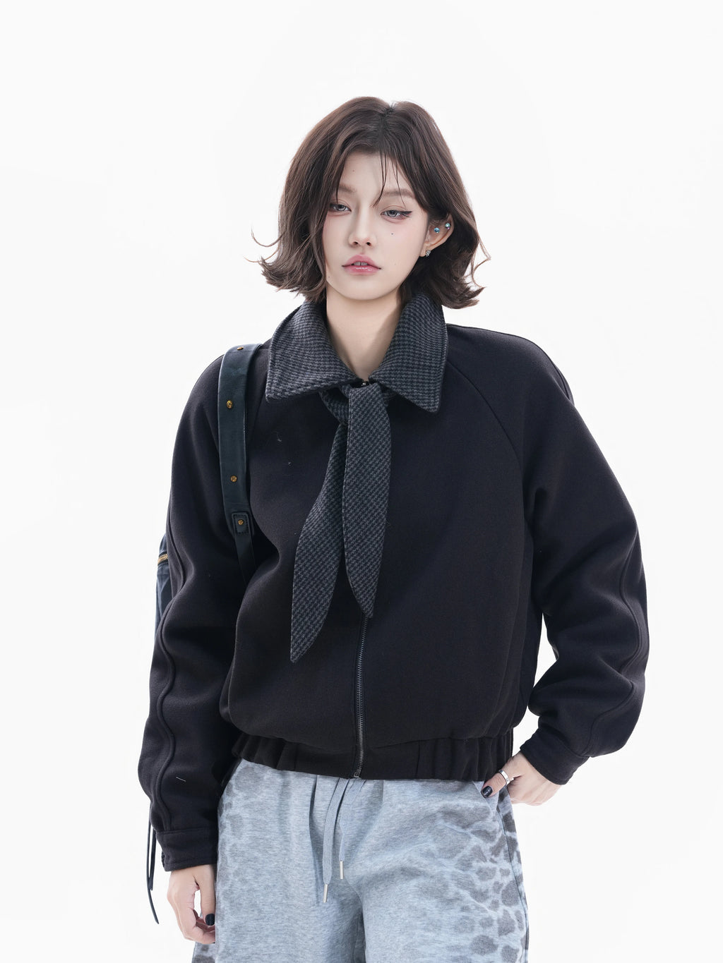 BF. BORFEND Thousand Birds Short Tie Woolen Jacket