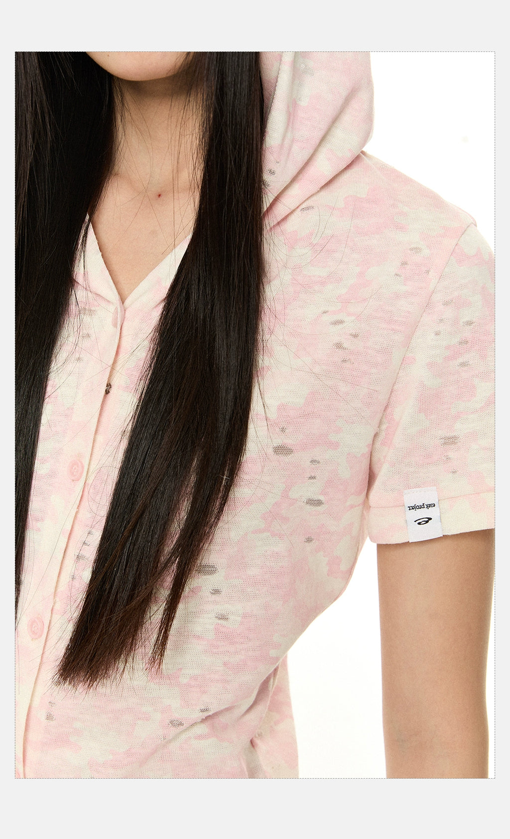 EZEK Miu Short-sleeved Hooded Shirt