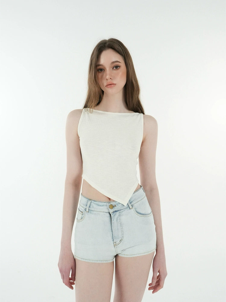 Jim Kennet Vintage Washed Stretch Denim Shorts
