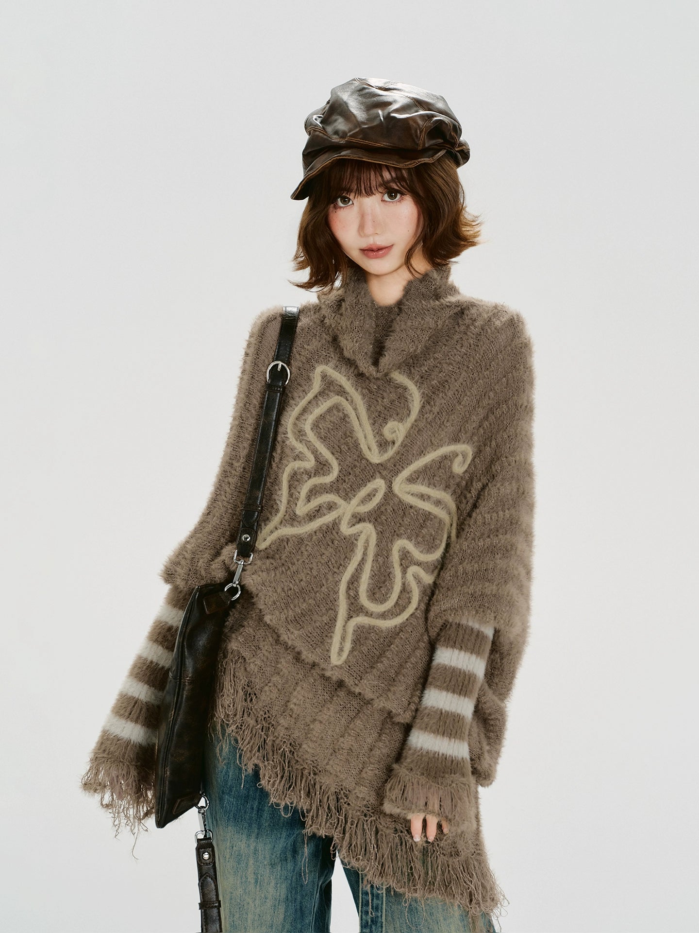 Girlyhalo Vintage Striped Fringed Long Sleeve Sweater