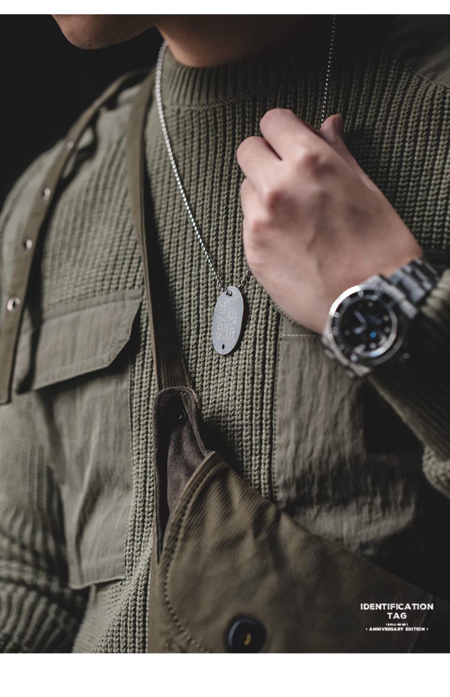 Maden Vintage Alphabet Army Pendant Necklace
