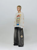 CONP Lead Graffiti Sun House Loose Long Sleeves