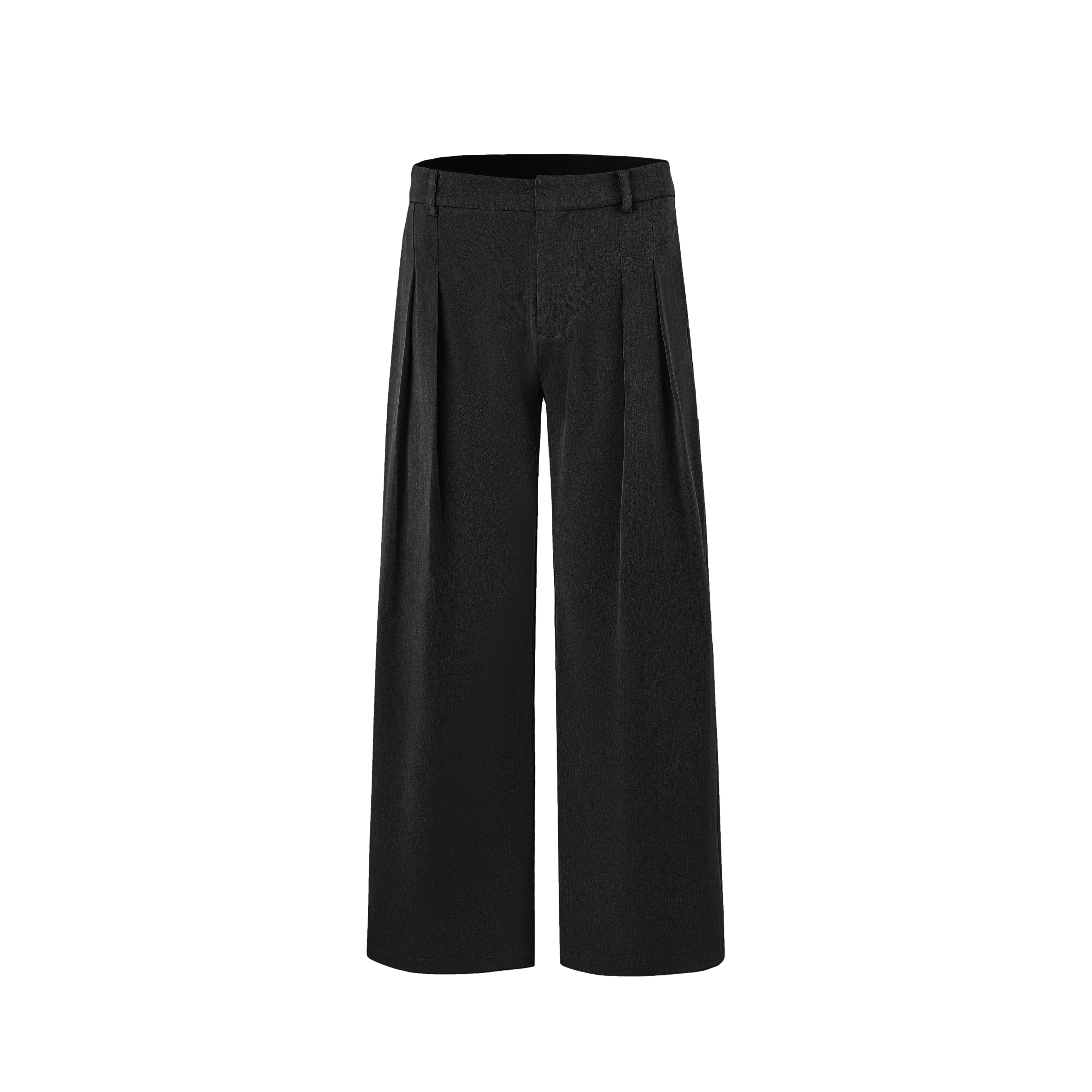 INTENT 4-pleated Straight Loose Wide-leg Trousers