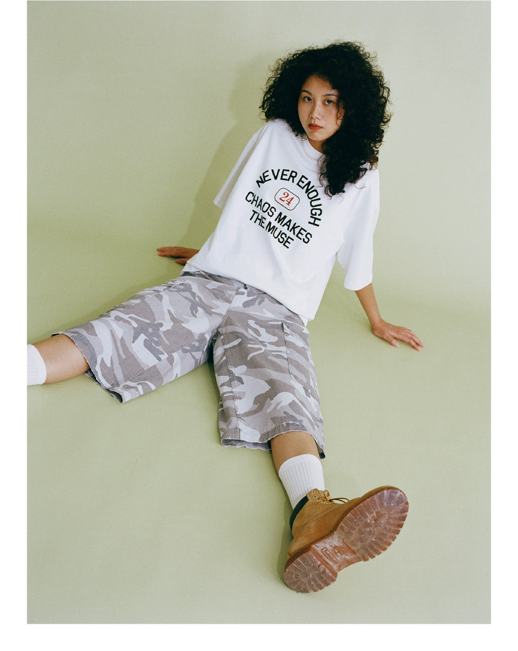 SUPERTOFU Worn Old Camouflage Twill Cropped Pants