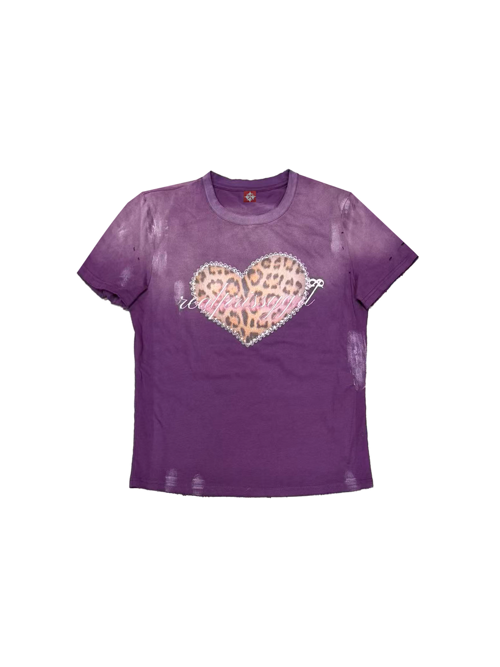 DETW Leopard Print Love Thin Round Neck Tee
