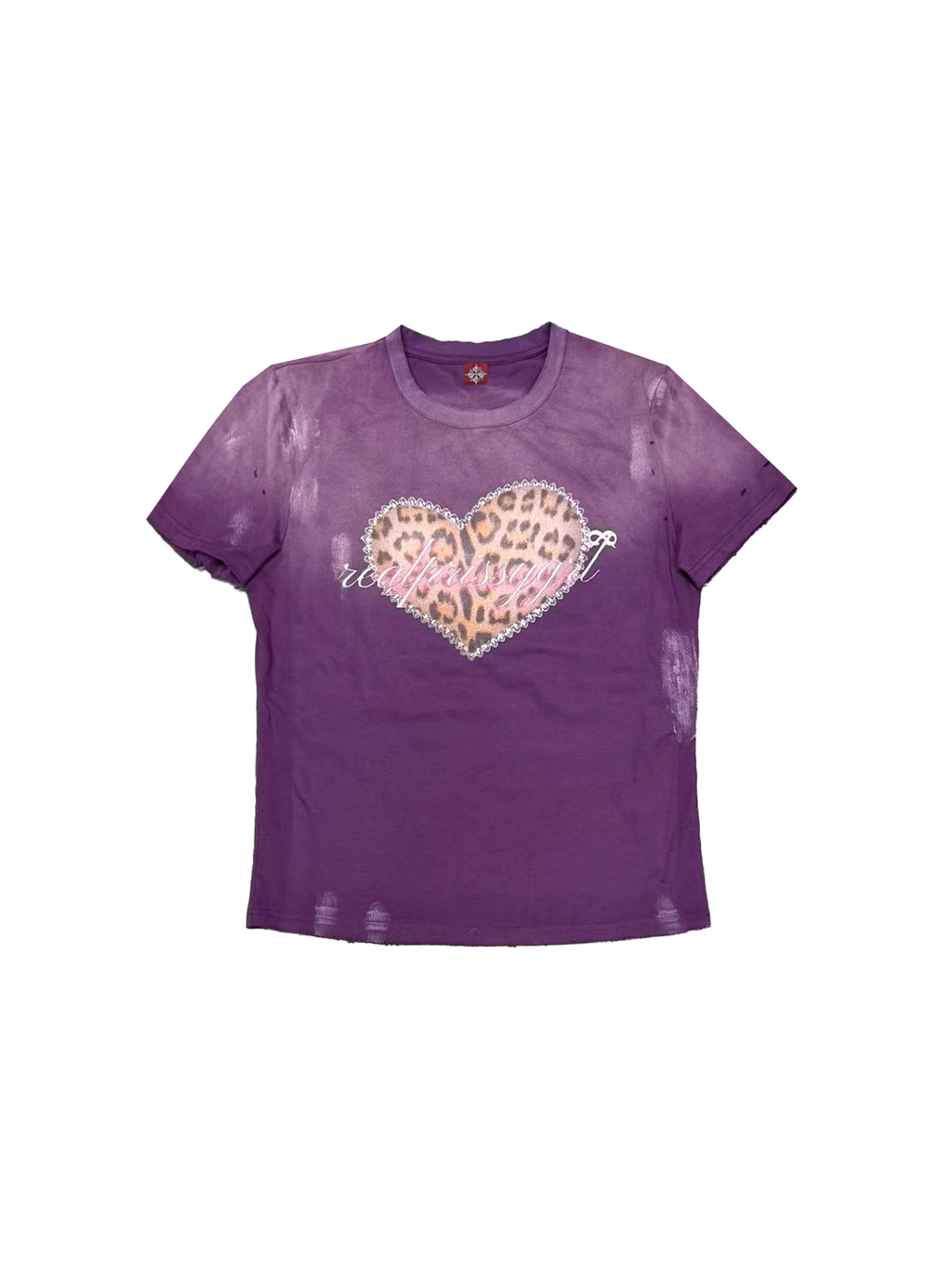 DETW Leopard Print Love Thin Round Neck Tee