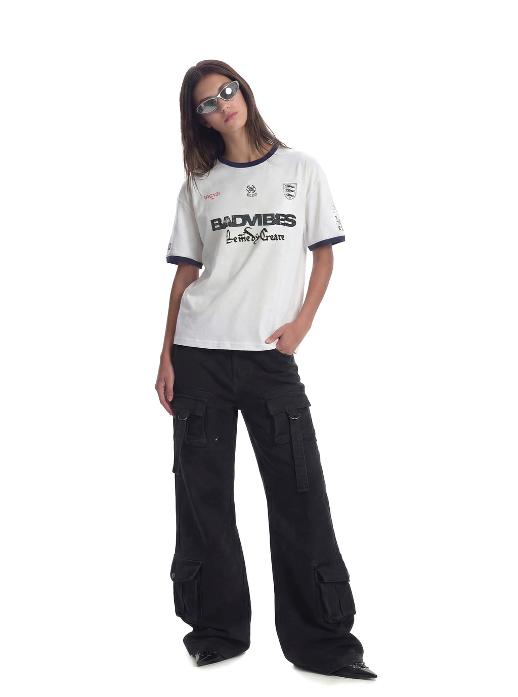 Remedy Vintage Loose Crew Neck Letter Print Tee