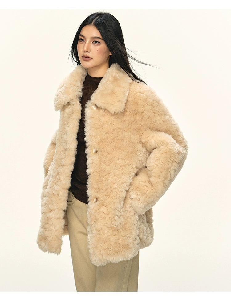 Anna Aneae Soft Waxy Warm Lamb Wool Coat