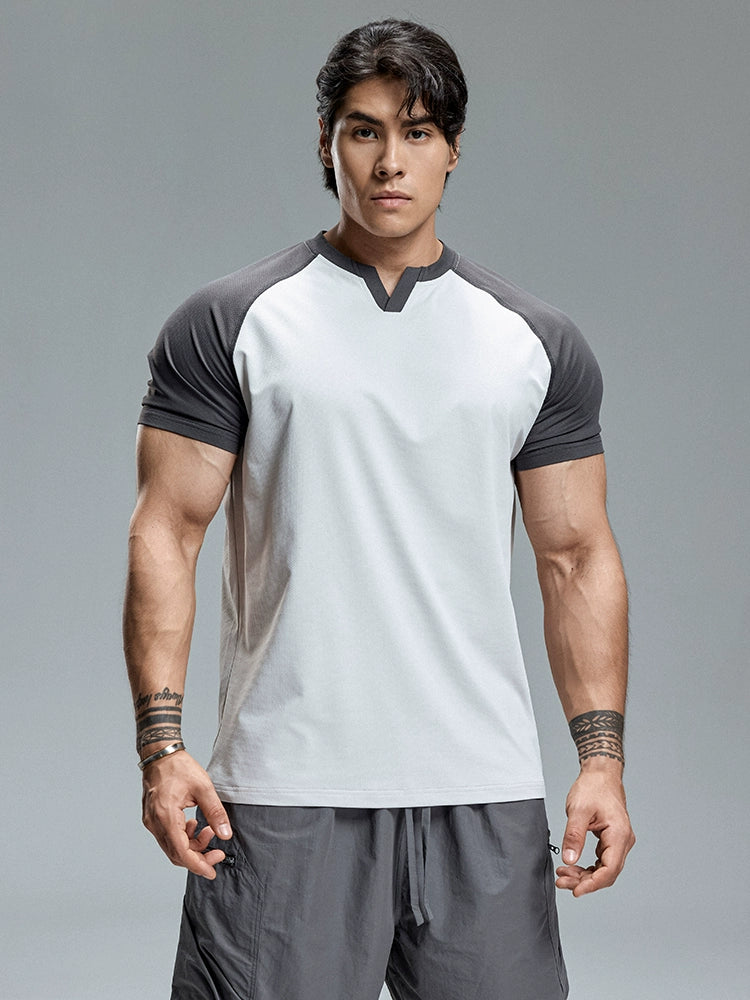 Muscle Dog American V-neck Sports Padded Casual Tee