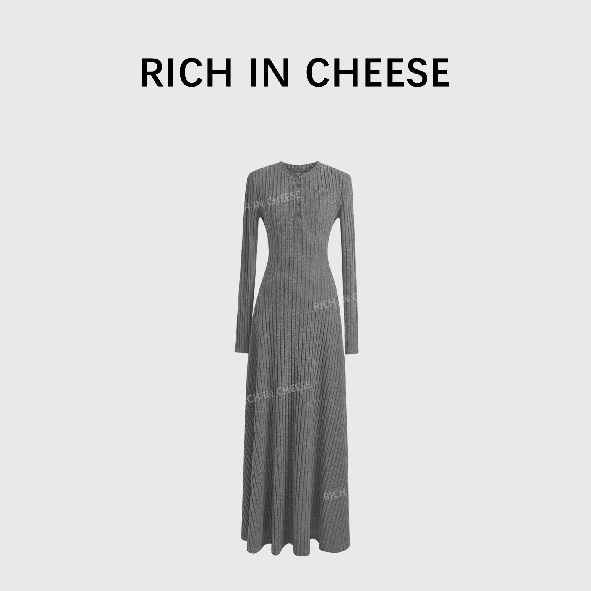 RICH IN CHEESE  Knitted Waist Dress