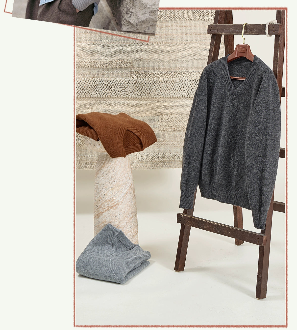 CULTUM Vintage Versatile Warm Knitted V-Neck Sweater