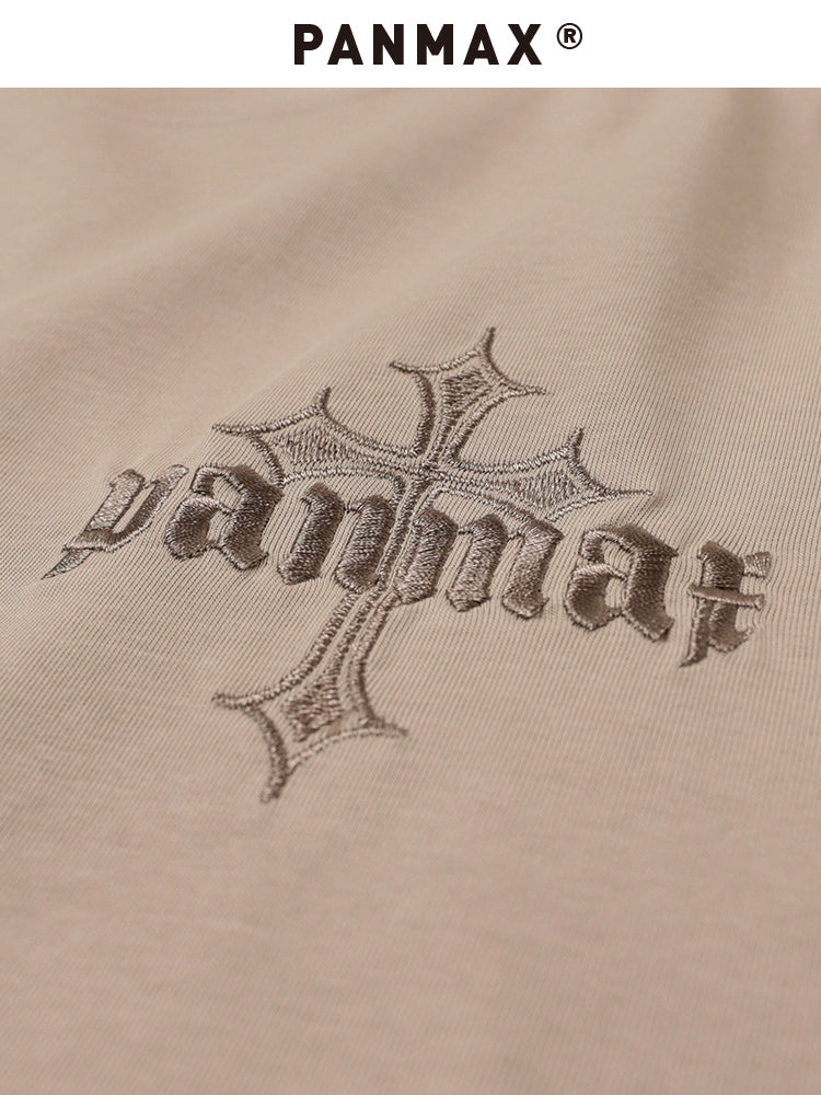 PANMAX Crew Neck Trendy Versatile Embroidery Tee
