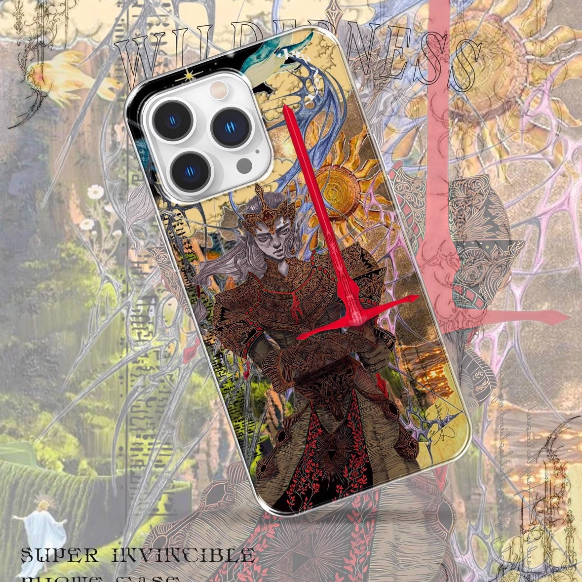 Violet "REDSWORD" IMD double-layer printing splicing iPhone Case