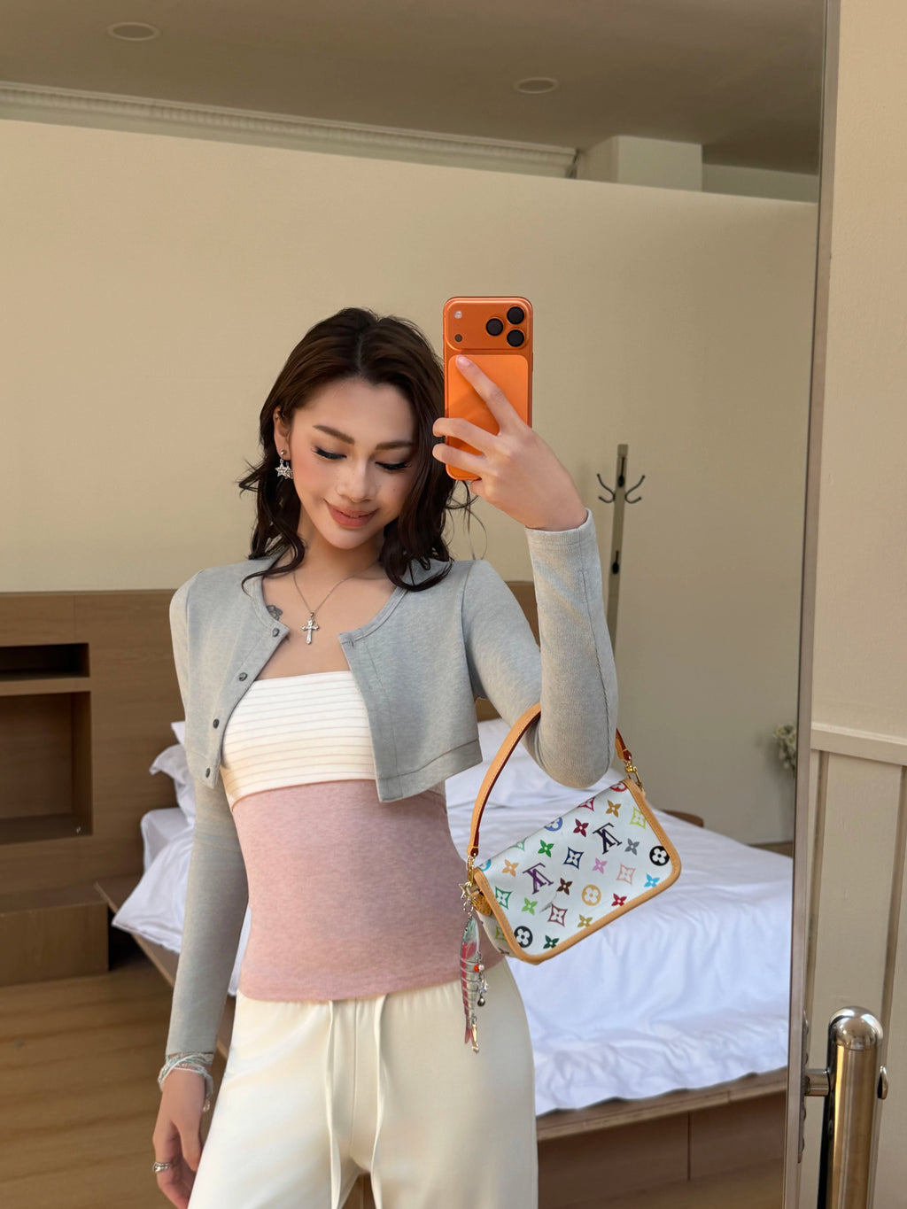 Audwyn Striped Splicing Tub Top Skinny Versatile Set