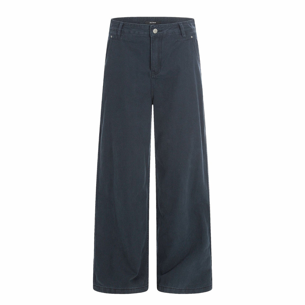 11KN Pleated Silhouette Loose and Thin Straight Jeans