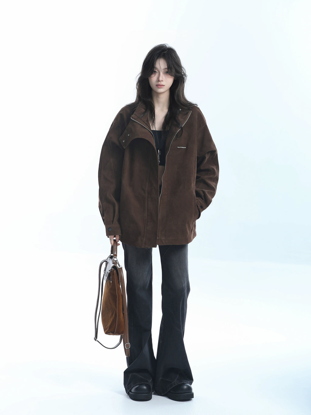 Zuocisankon Vintage Niche Loose Zipper Jacket