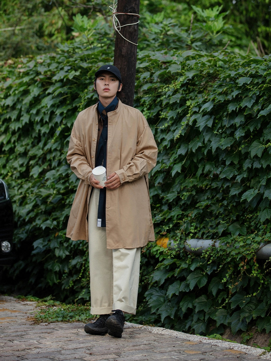 NOEARS Retro Medium and Long Single-breasted Trench Coat