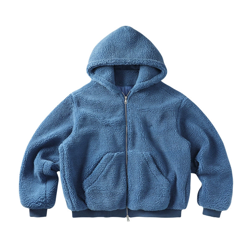 CoosRetro Vintage Icelandic Fleece Logo Embroidered Hooded Sweater