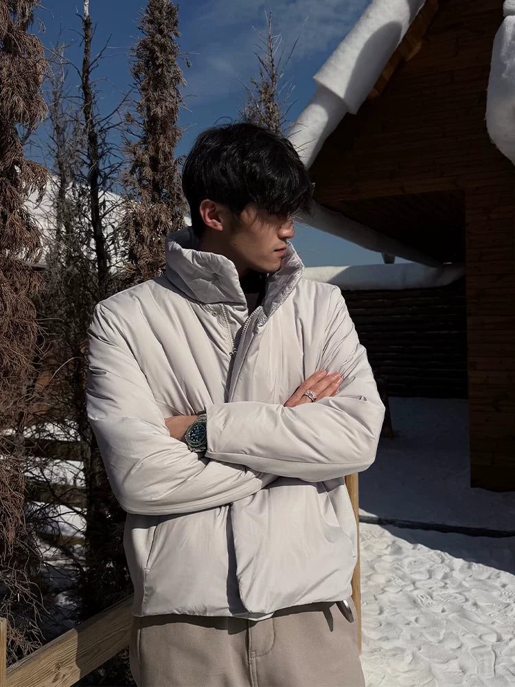 ZOZOFOREST Sleek City Stand-up Collar Simple Sports Cotton-padded Clothes