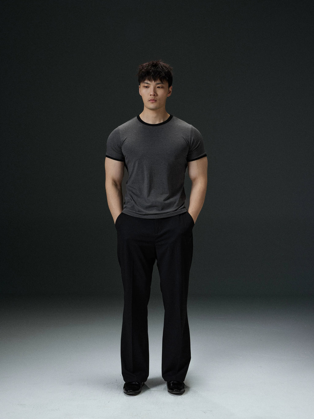 AFTERGLOW Contrast Rib Slim Commuter TEE