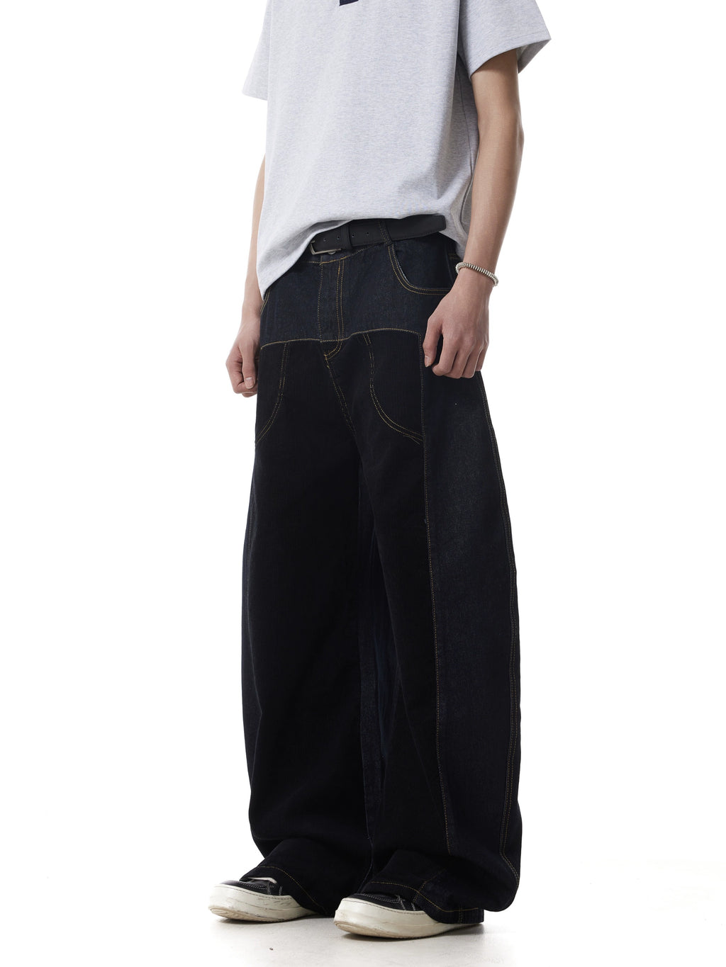 BTSG Loose Wide-leg Black Scimitar Pants