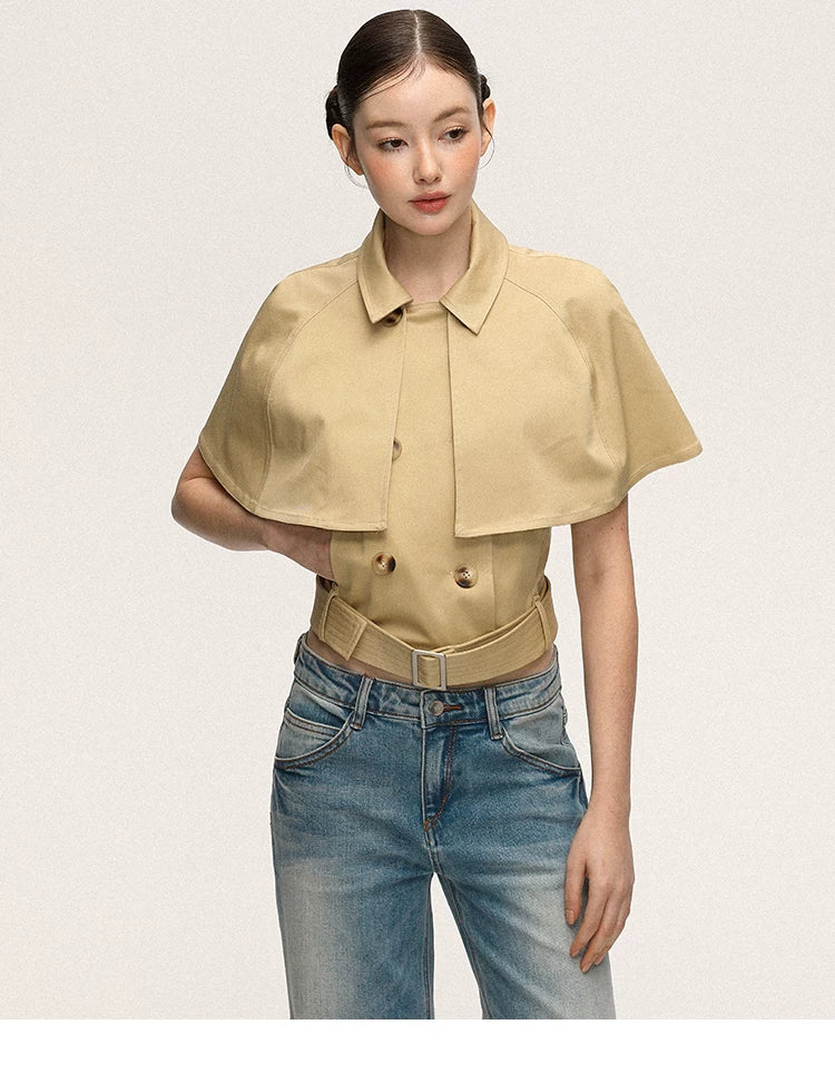 Anna Aneae Removable Cape Slim Slim Tee