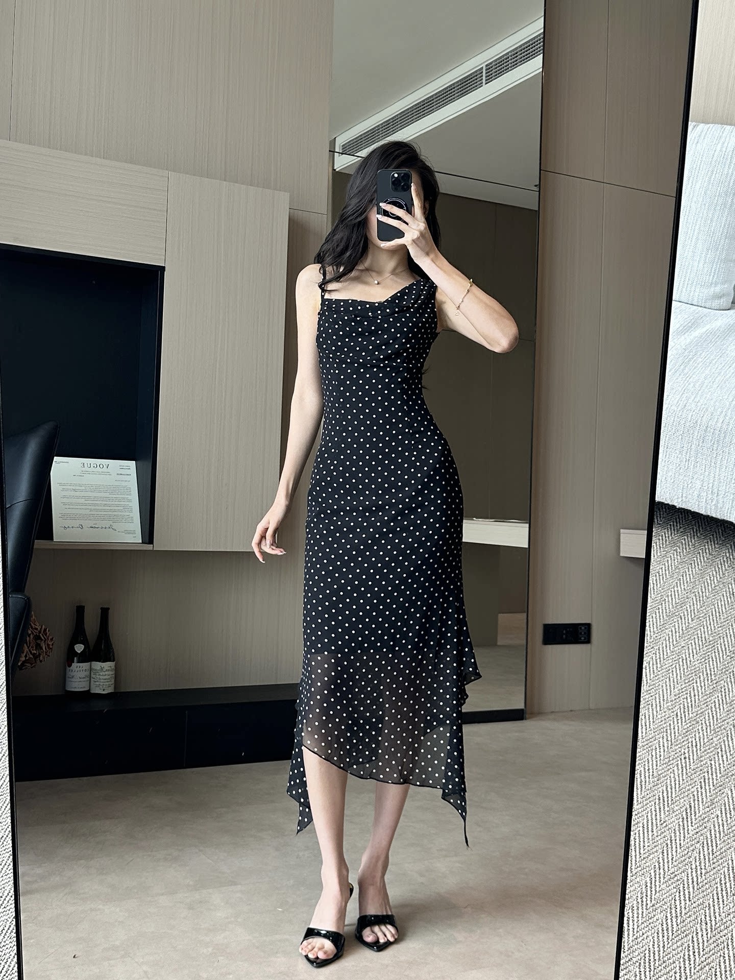 LLROGE Polka Dot Suspender Dress