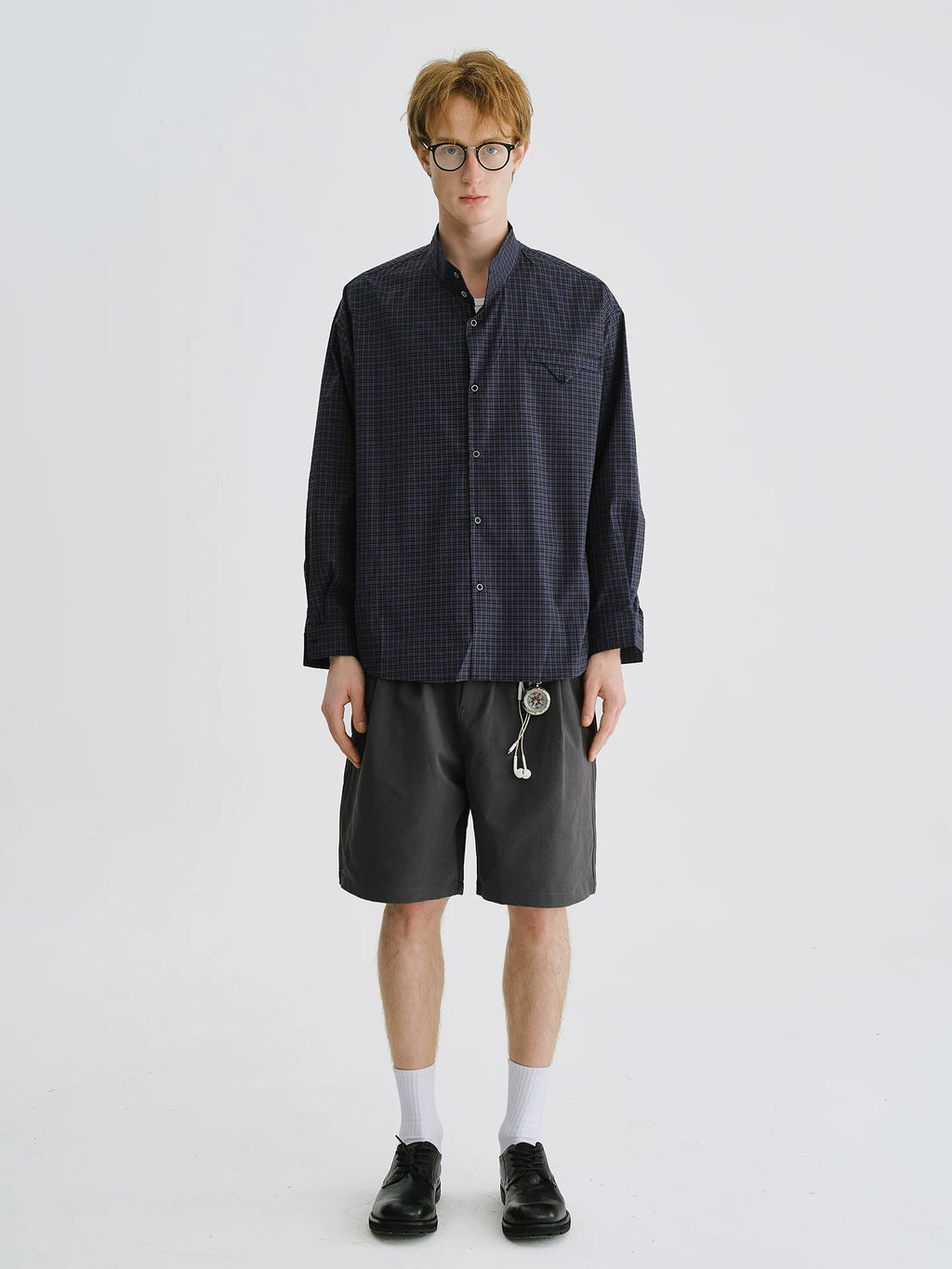 LIVINGTOWN Loose Plaid Long-sleeved Shirt