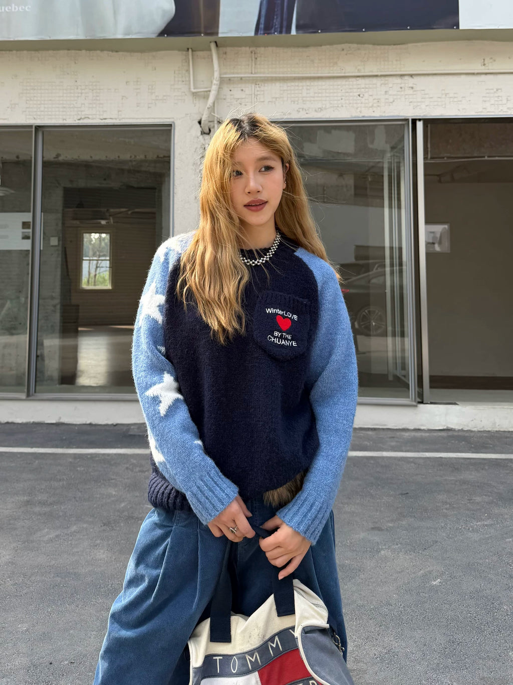 CCYE Contrasting Color Splicing Star Sweater