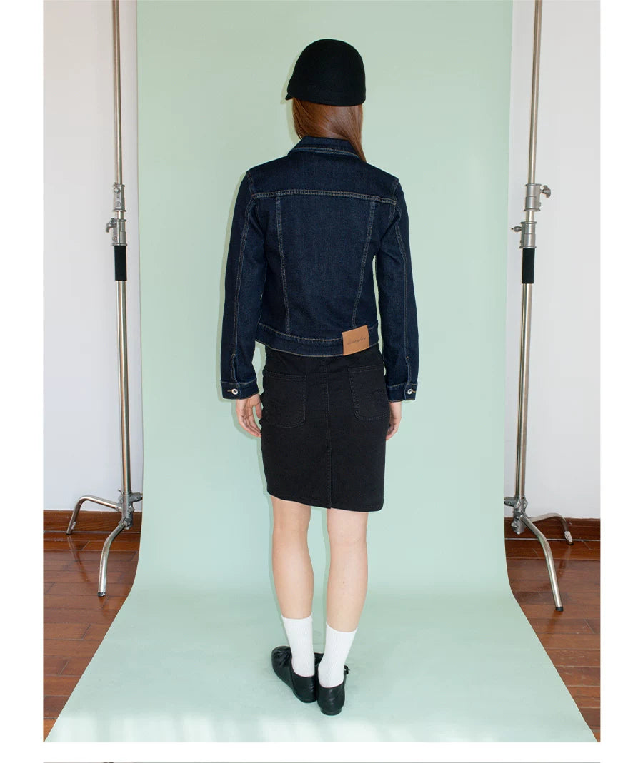 FUNKYFUN Denim Short Lapel Jacket