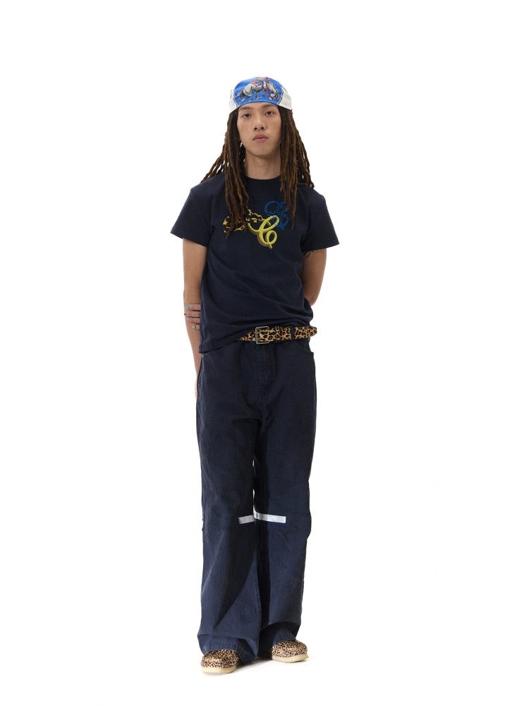 CRICLE CAGE Slim Print Short Slim Tee