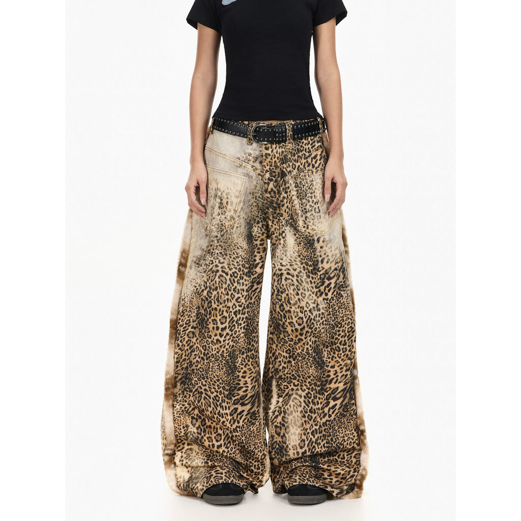 BTSG Vintage Stitched Leopard Jeans