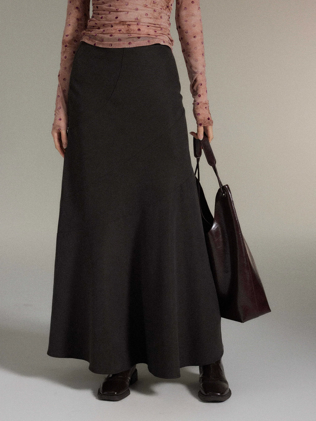 TYANG High-waisted Retro Crow's Feet Skirt