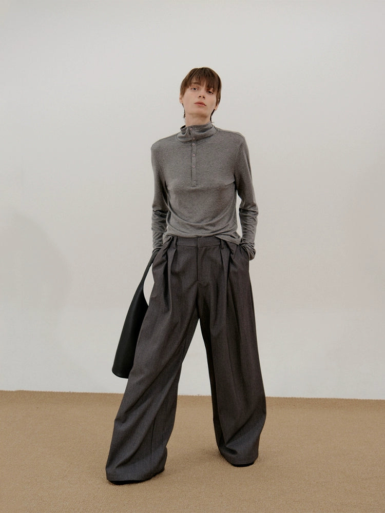 COLN Waist Folding Casual Suit Pants