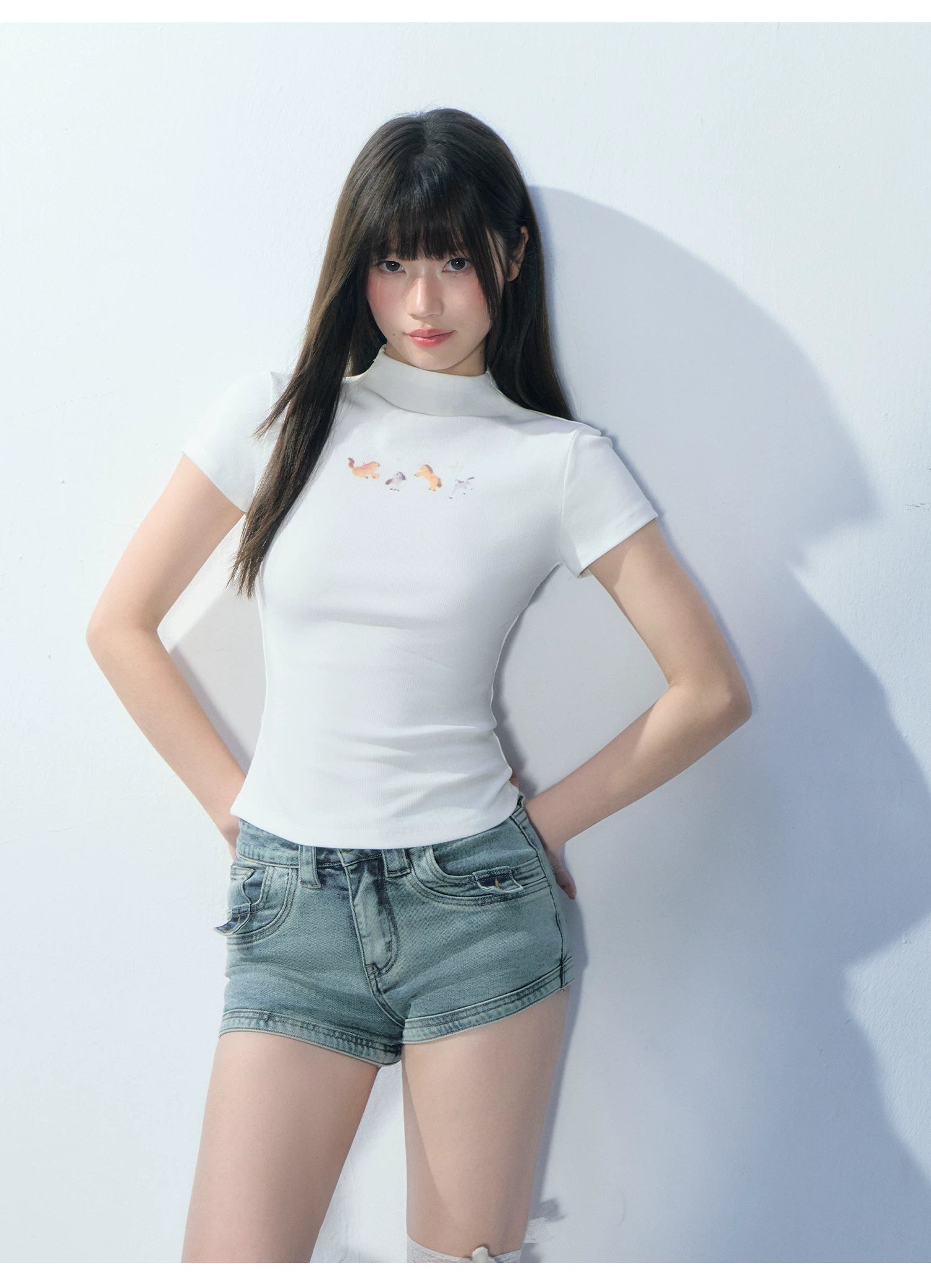 Ablueberry Slim Casual Short Tee